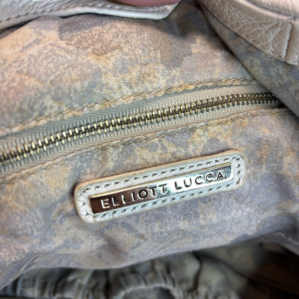 Ellliot Lucca Handpainted Intreccio Peacock Leather Tote Bag - Picture 7 of 10